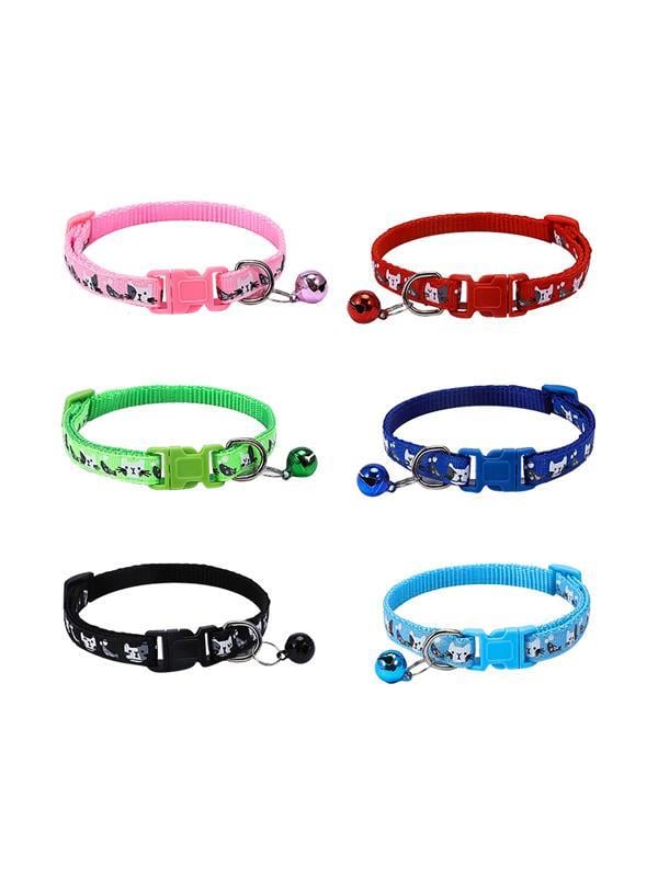 Glipet Kedi Desenli Zilli Dokuma Kedi Boyun Tasması 19x1 Cm Pembe