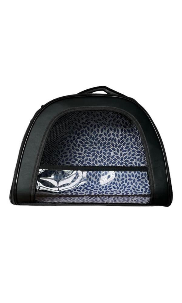 Glipet Kedi Köpek Taşıma Çantası Şeffaf Fileli Siyah