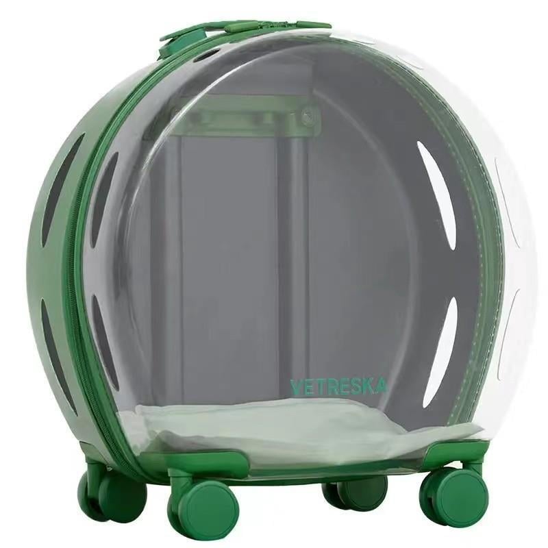 Glipet Kongo Şeffaf Çekçekli Kedi Köpek Taşıma Çantası 45x30x40 Cm Pembe