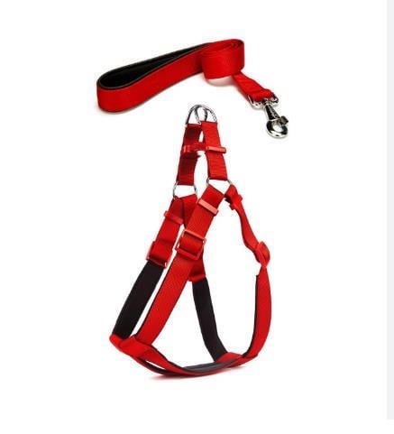 Glipet Köpek Yumuşak Doku Destekli Göğüs Tasması Seti Kırmızı XL Beden 2,5 Cm