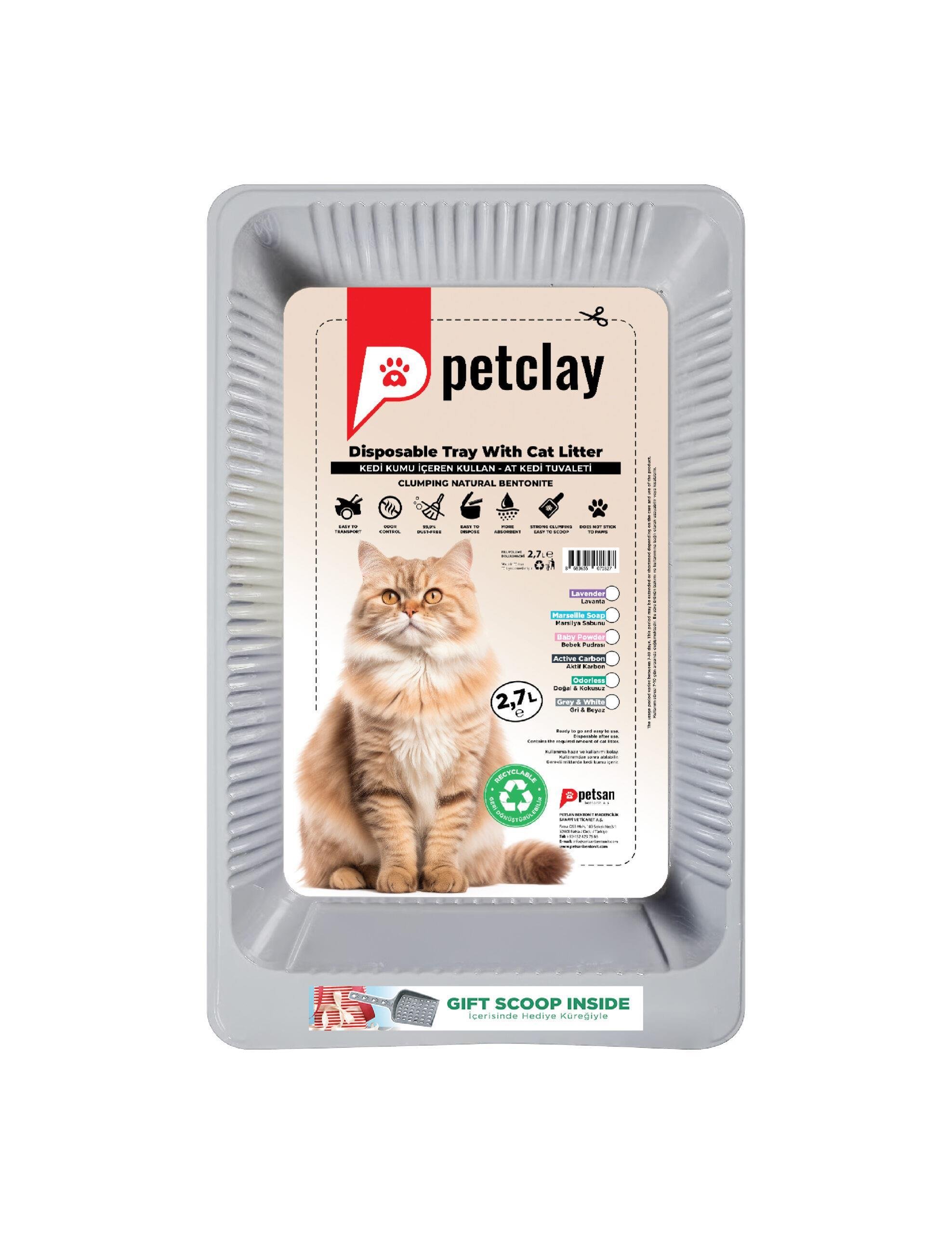 Glipet Petclay Bentonit Tek Kullanımlık Kedi Kumu 2,7 LT
