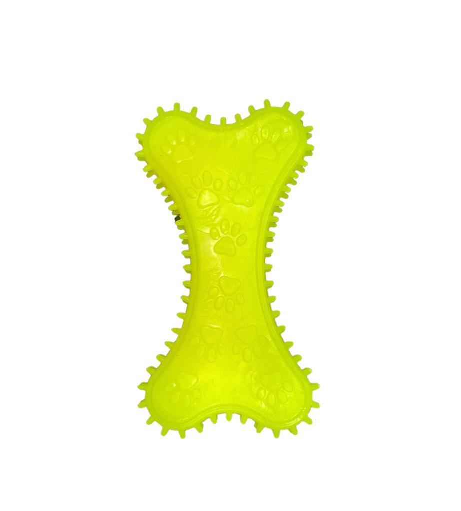 Glipet Plastik Kavak Kemik Dikenli Köpek Oyuncağı 12cm Sarı