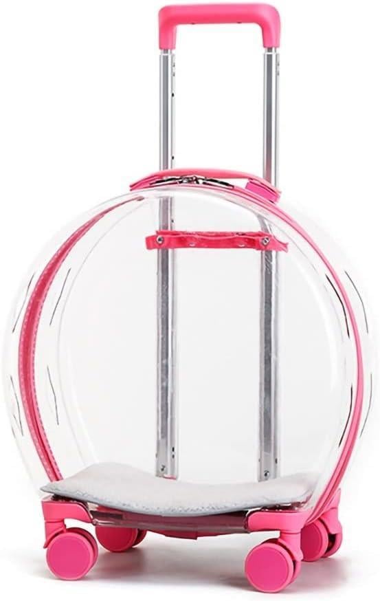 Glipet Roma Şeffaf Çekçekli Kedi Köpek Taşıma Çantası 48x23x29 Cm Pembe