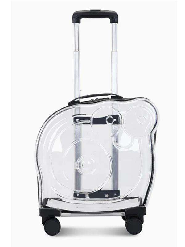 Glipet Snail Şeffaf Kedi Köpek Taşıma Valizi 45x28x45 Cm Siyah