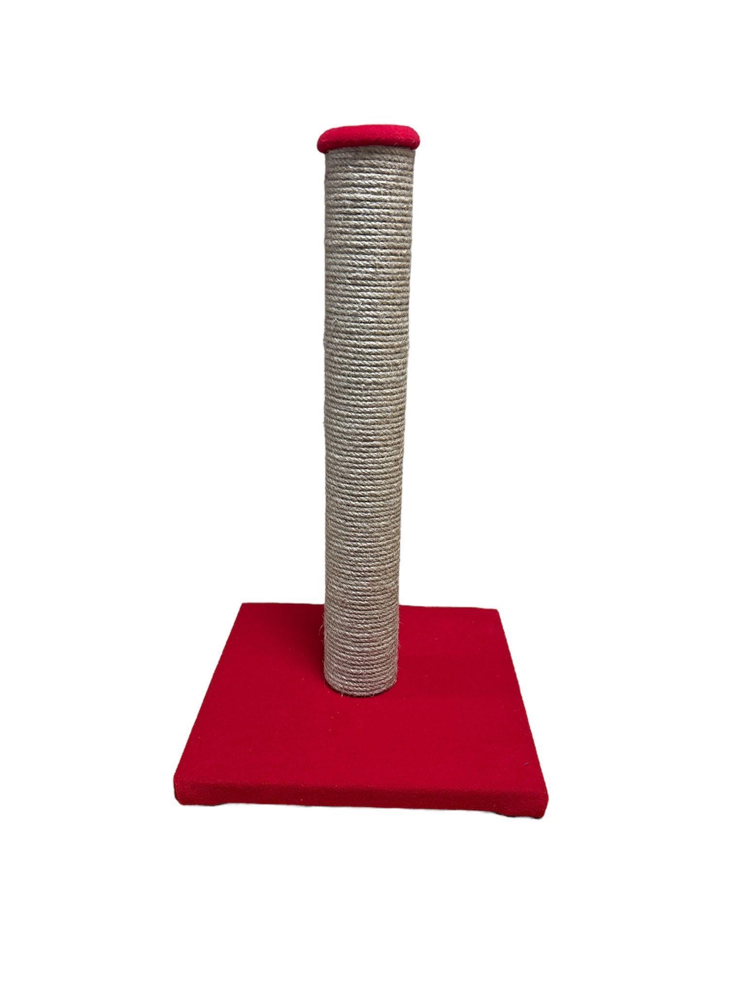 Glipet Tırmalama Tahtası Kare Taban - Jut Halat - Kırmızı 45 Cm