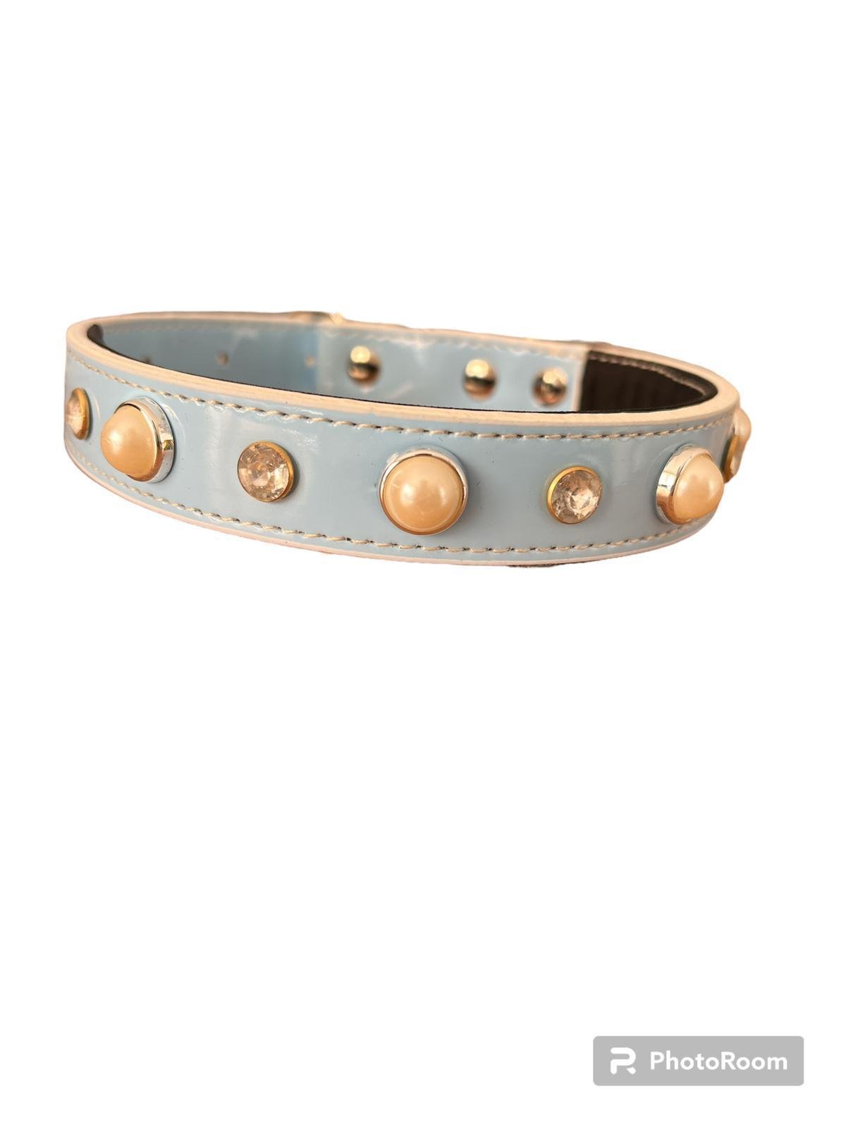 Glipet Turkuaz İncili Destekli Boyun Tasması 2x40 Cm