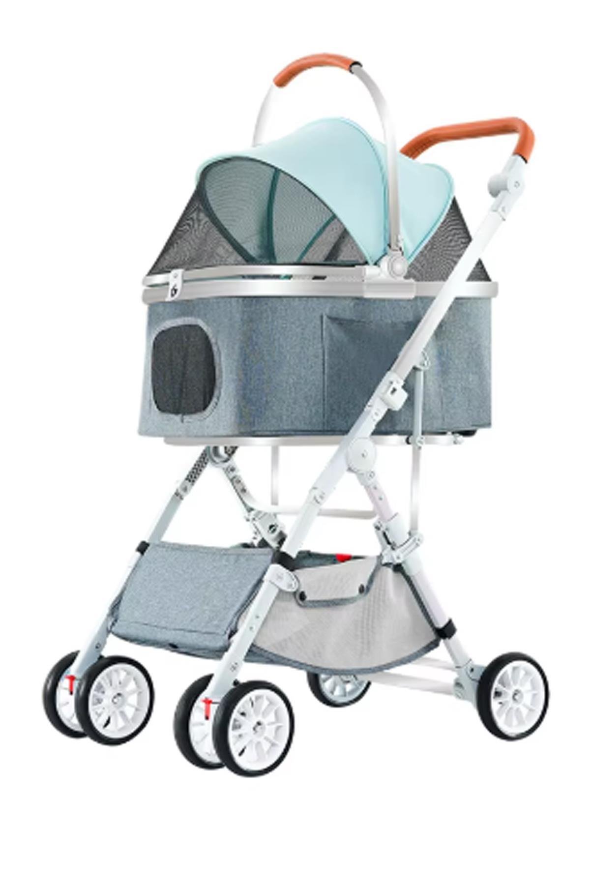 Glipet York Kedi Köpek Arabası 49x67x101 Cm Yeşil