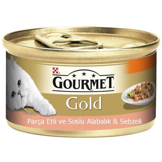 Gourmet Gold Parça Etli Alabalık-Sebze Konserve Kedi Maması 85 Gr