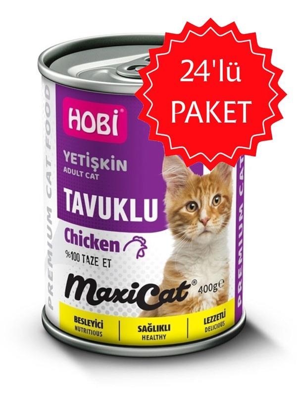 Hobi Maxicat Tavuklu Yetişkin Kedi Konservesi 400 gr 24'lü Paket