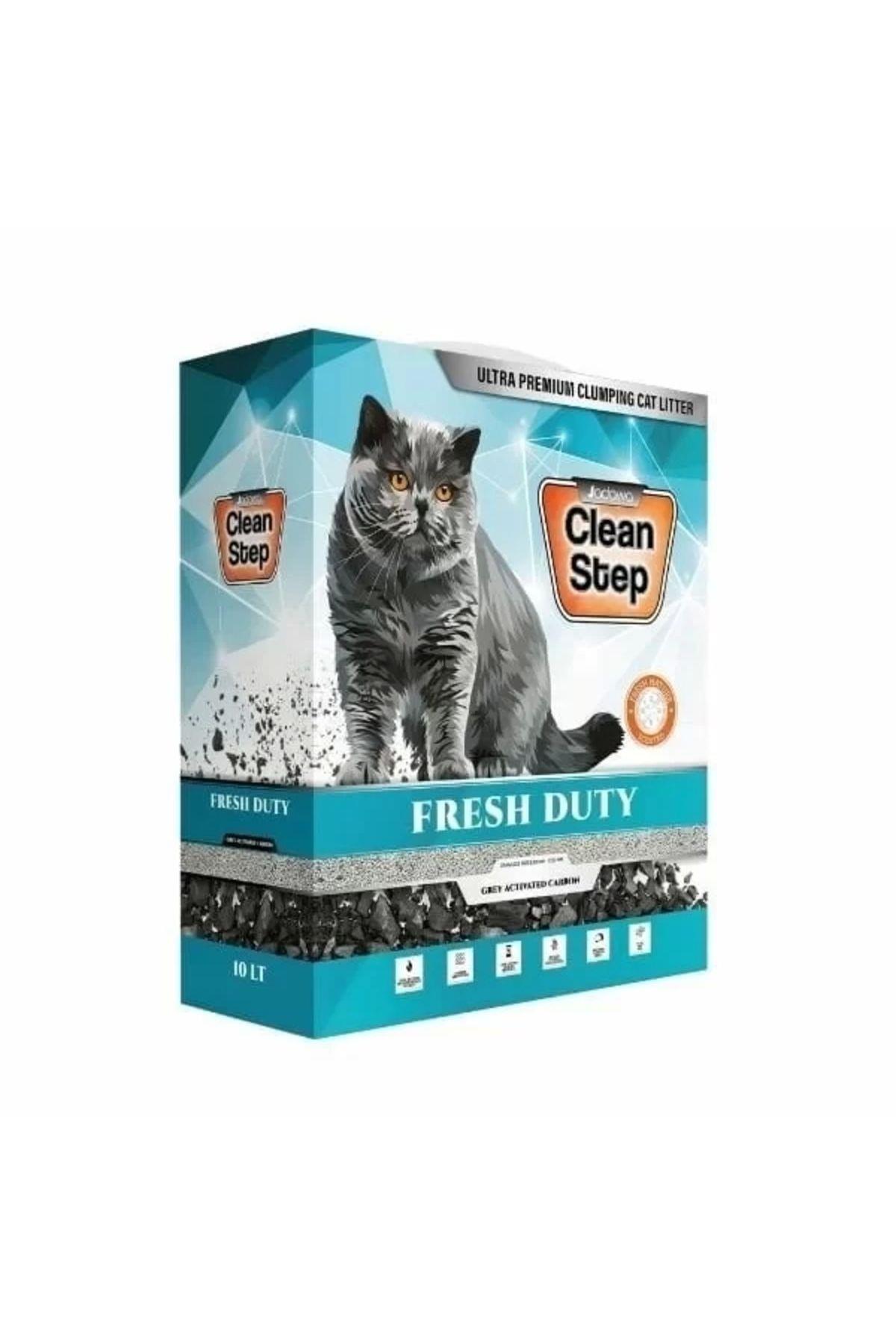 Jadawa Clean Step Fresh Duty Aktif Karbonlu Bahar Kokulu Ince Taneli Topaklanan Bentonit Kedi Kumu 10 Lt