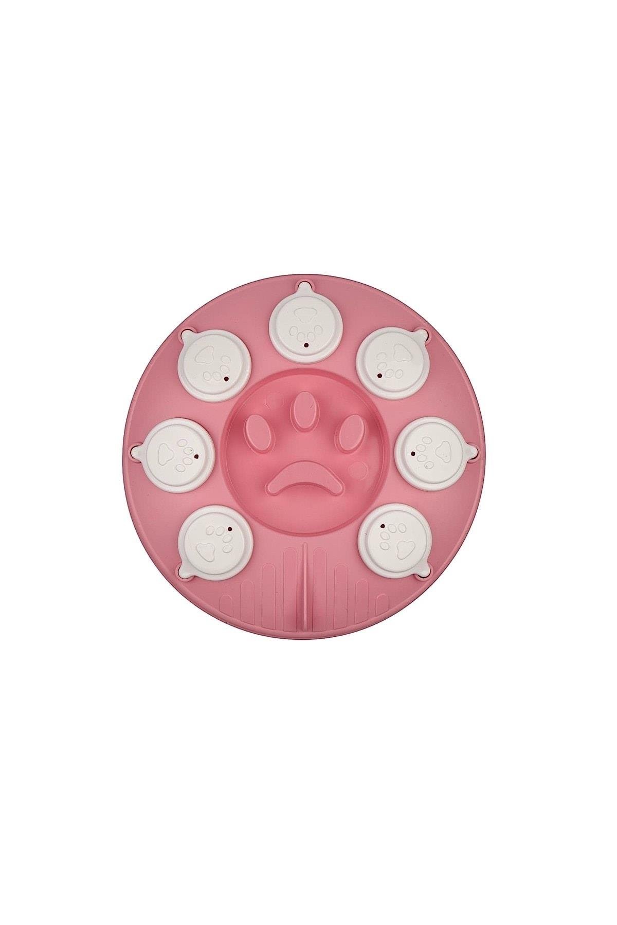 Kedi Köpek Bulmacası ve Yavaş Yeme Mama kabı Pembe-Beyaz