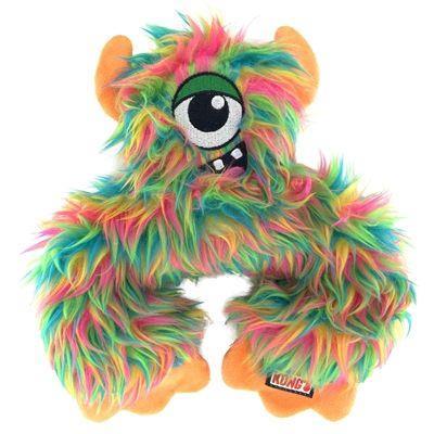 KONG Frizzles Frazzle Tek Gözlü Sevimli Canavar Sesli Peluş Köpek Oyuncağı M