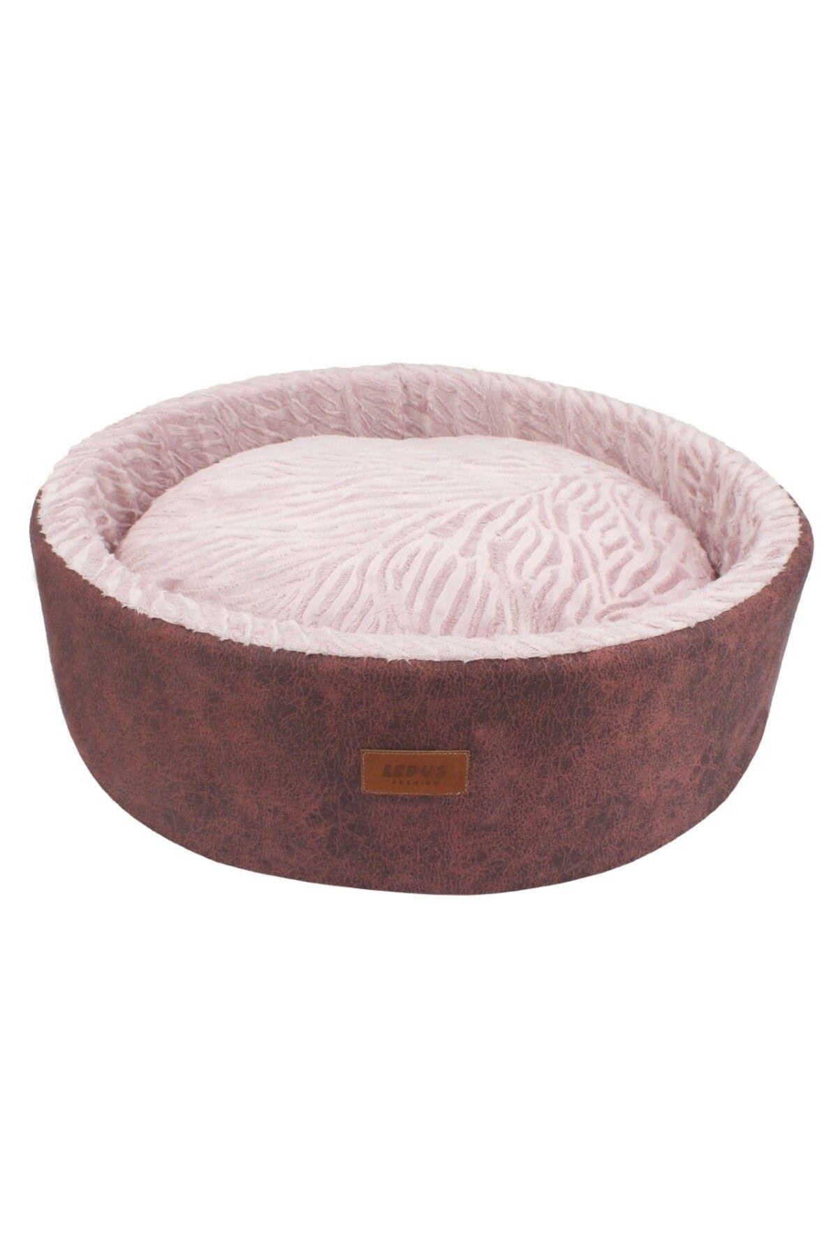Lepus Mia Donut Kedi Köpek Simit Yatak Bordo 50x50x17 cm