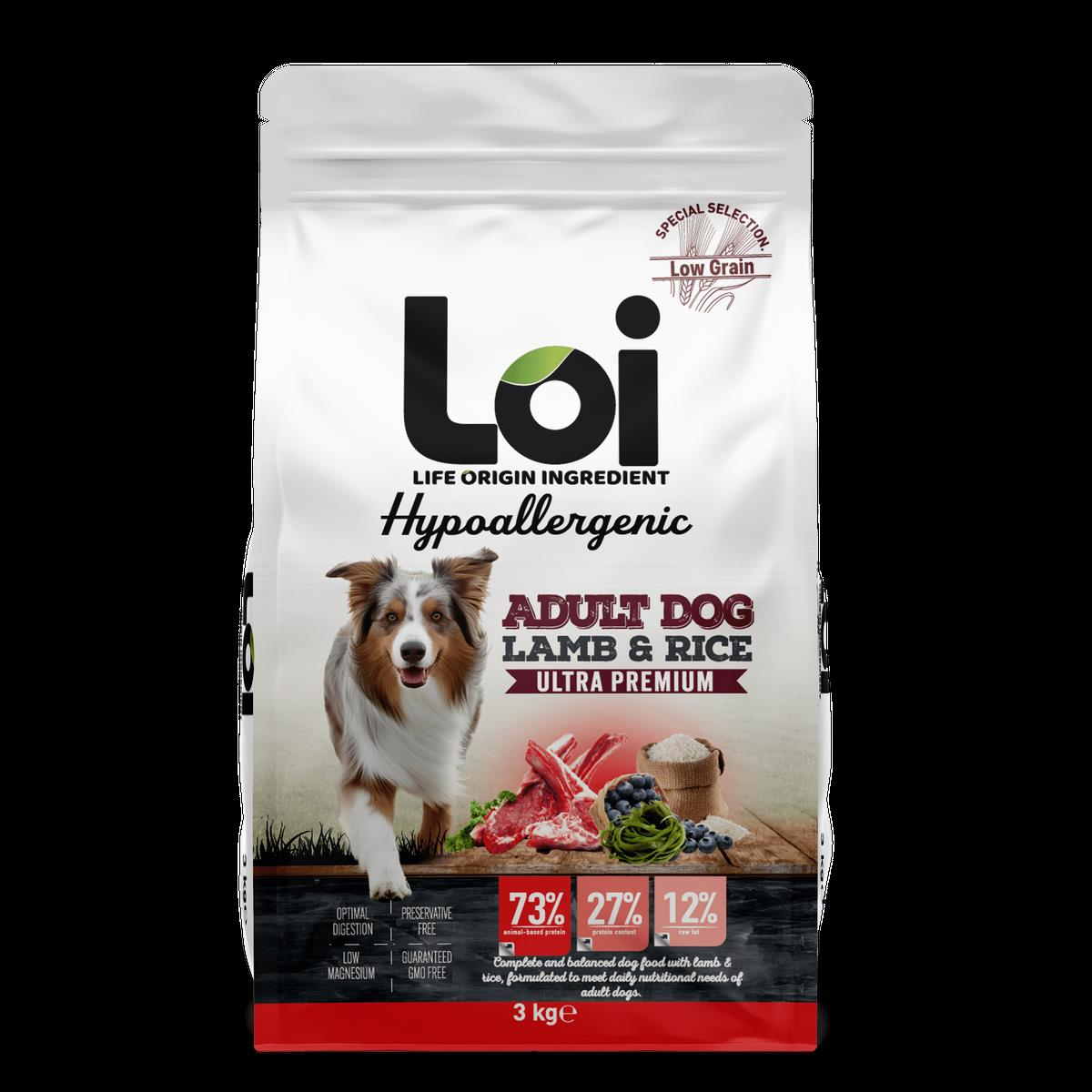 Loi Hipoalerjenik Köpek Maması Kuzu Etli 3 Kg