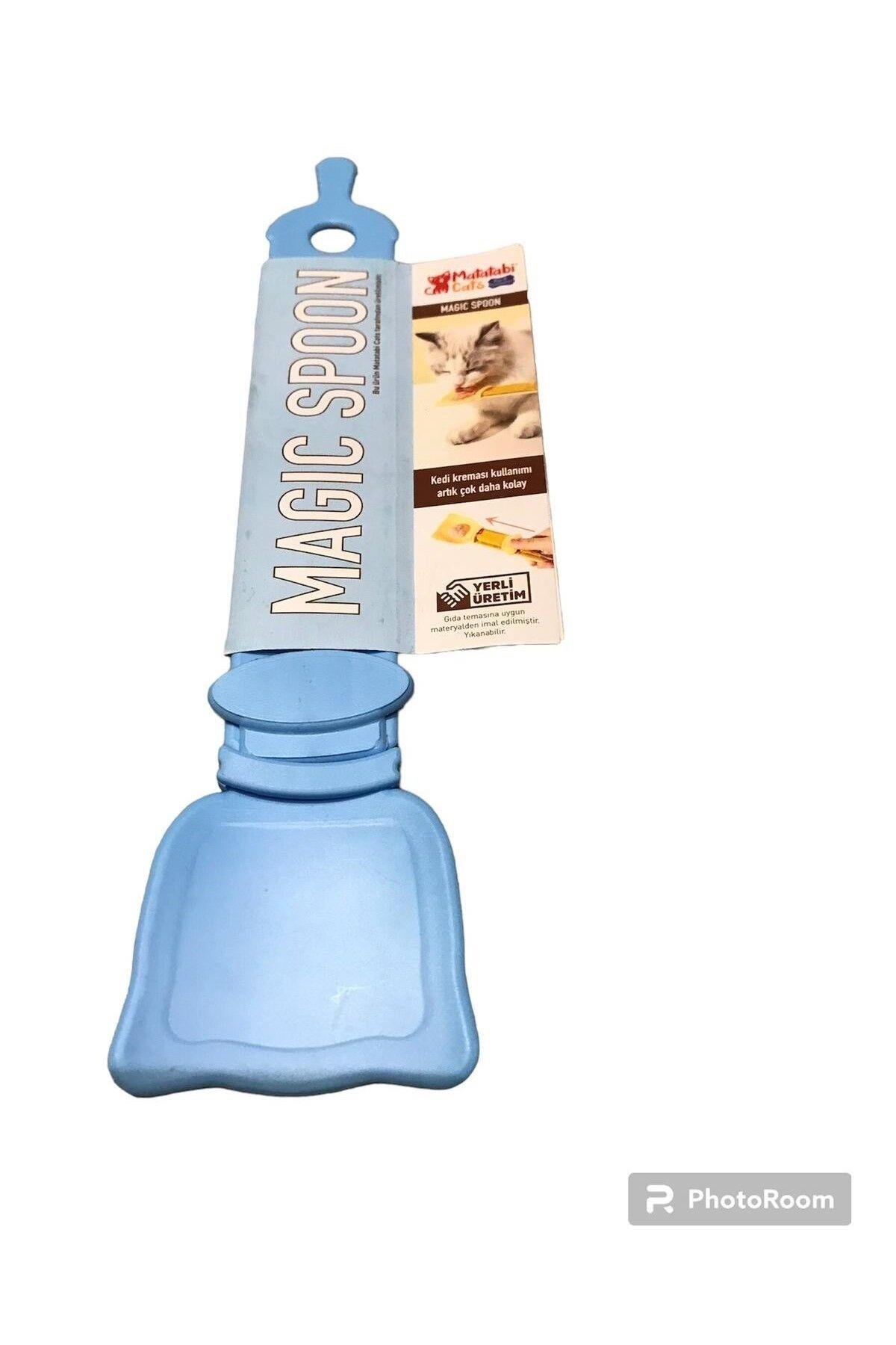 Matatabi Cats Kedi Köpek Krema Ödül Maması Yedirme Kaşığı Mavi