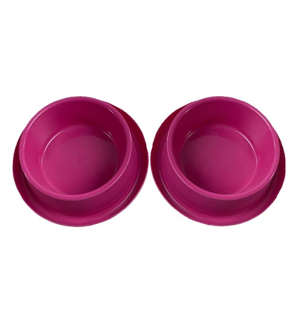 Miapet 2'li Kedi-Köpek Plastik Mama Ve Su Kabı Seti 400 Ml Violet