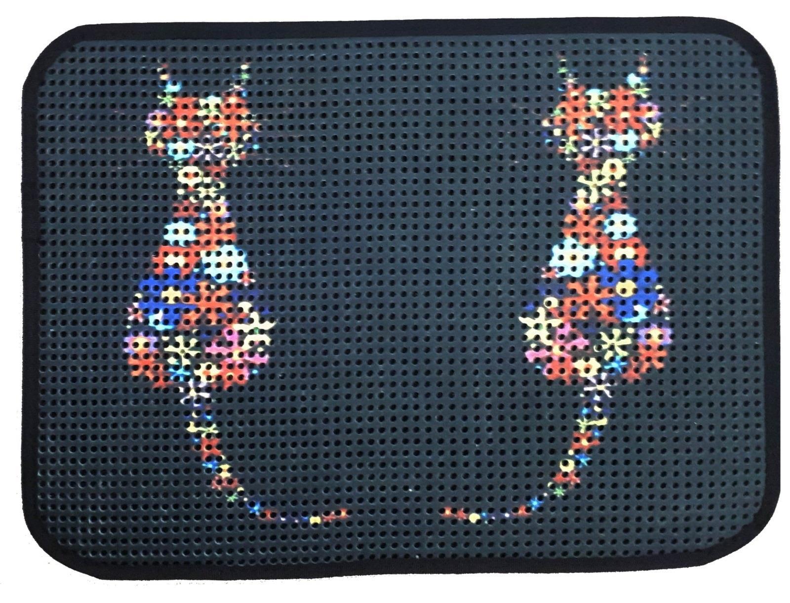 Miapet Elekli Desenli Kedi Tuvalet Önü Paspası 60 x 45 cm Ters Kediler