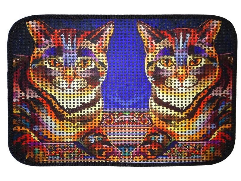 Miapet Elekli Desenli Kedi Tuvalet Önü Paspası 60 x 45 cm İkiz Kaplan