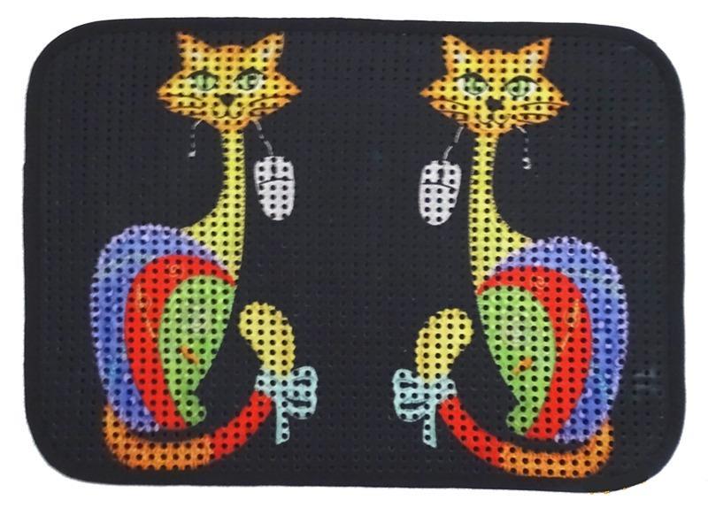 Miapet Elekli Desenli Kedi Tuvalet Önü Paspası 60 x 45 cm Fare