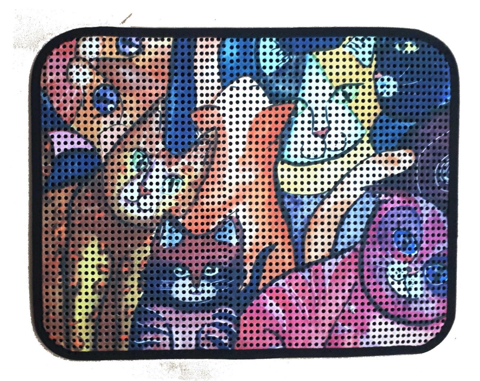 Miapet Elekli Desenli Kedi Tuvalet Önü Paspası 60 x 45 cm Kedi Suratlar
