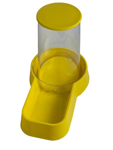 Miapet Hazneli Plastik Kedi-Köpek Kapaklı Mama ve Su Kabı 1,5 Lt Kare Sarı