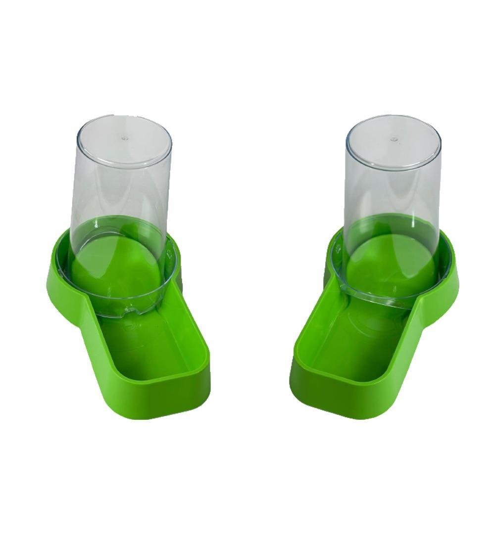 Miapet Hazneli Plastik Kedi-Köpek Mama ve Su Kabı 1,5 Lt Kare Yeşil 2 Adet