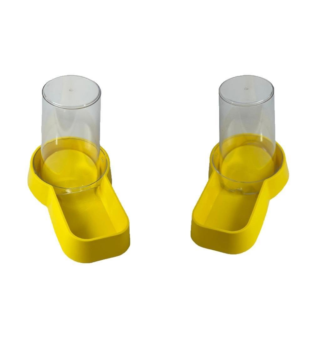 Miapet Hazneli Plastik Kedi-Köpek Mama ve Su Kabı 1,5 Lt Kare Sarı 2 Adet