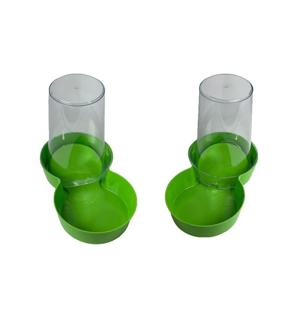 Miapet Hazneli Plastik Kedi-Köpek Mama ve Su Kabı 1,5 Lt Yuvarlak Yeşil 2 Adet