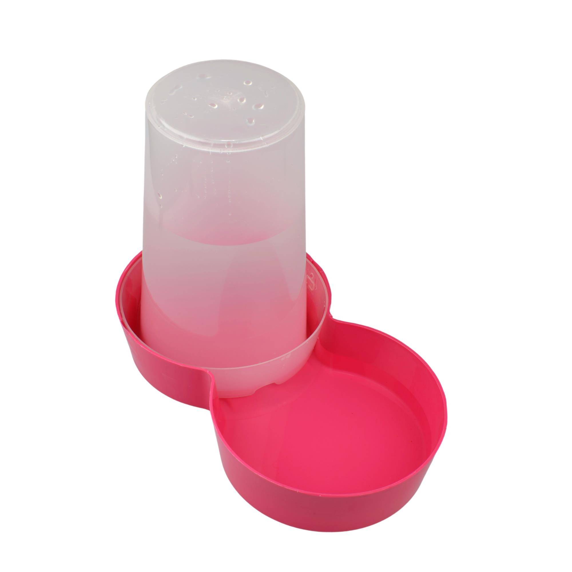 Miapet Hazneli Plastik Kedi-Köpek Mama ve Su Kabı 1,5 Lt Yuvarlak Fuşya