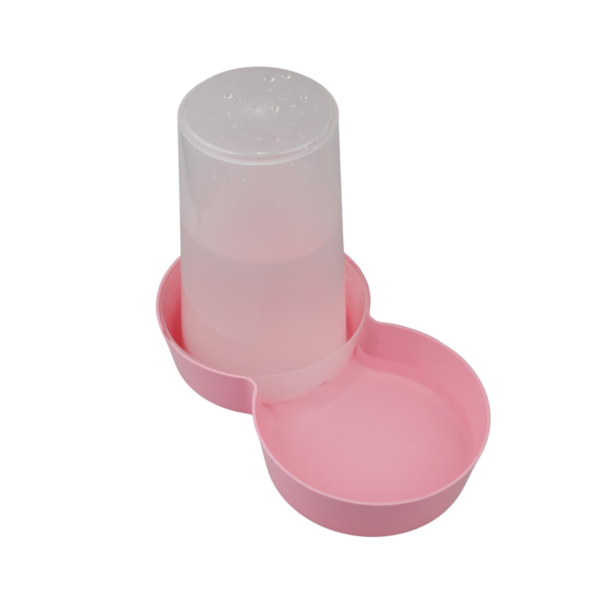 Miapet Hazneli Plastik Kedi-Köpek Mama ve Su Kabı 1,5 Lt Yuvarlak Pembe