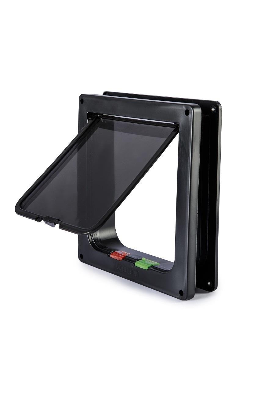 Miapet Kedi Köpek Kapısı 4 Yollu 25x23,5x5 cm Siyah