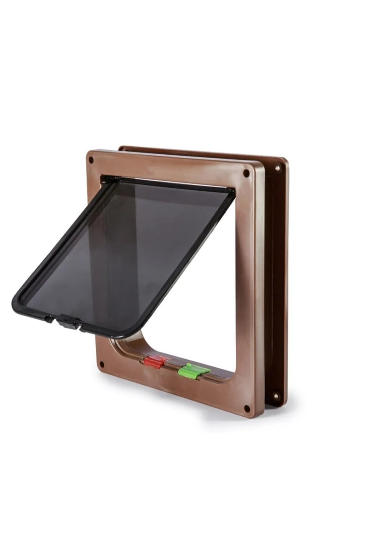 Miapet Kedi Köpek Kapısı 4 Yollu 25x23,5x5 cm Kahverengi