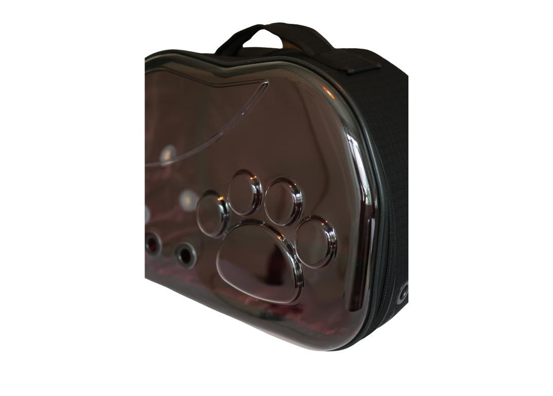 Miapet Şeffaf Pati Kedi Köpek Taşıma Çantası  42 x 26 x 35 cm-Siyah