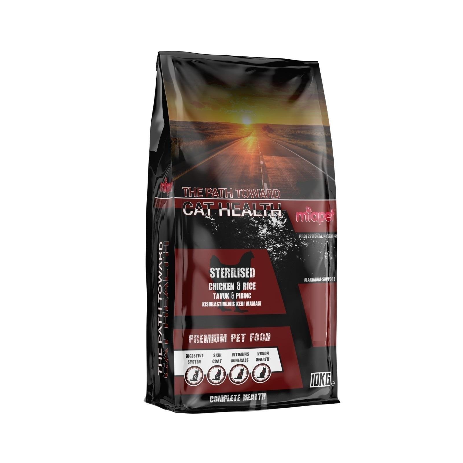 Miapet Tavuklu Kısırlaştırılmış Kedi Maması Sterilised Multivitamin Liquid 100 ml Hediyeli 10 KG