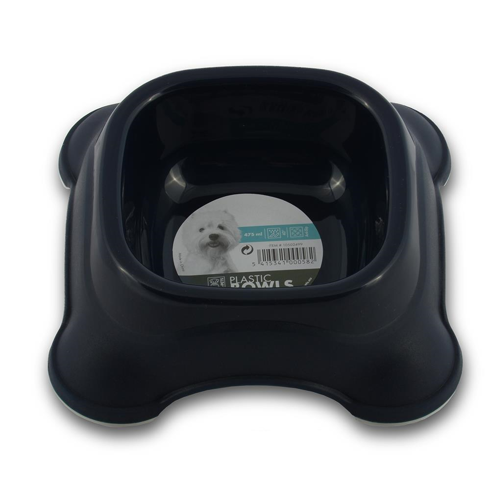 Mpets Plastik Köpek Mama veya Su Kabı 775 ml Gri