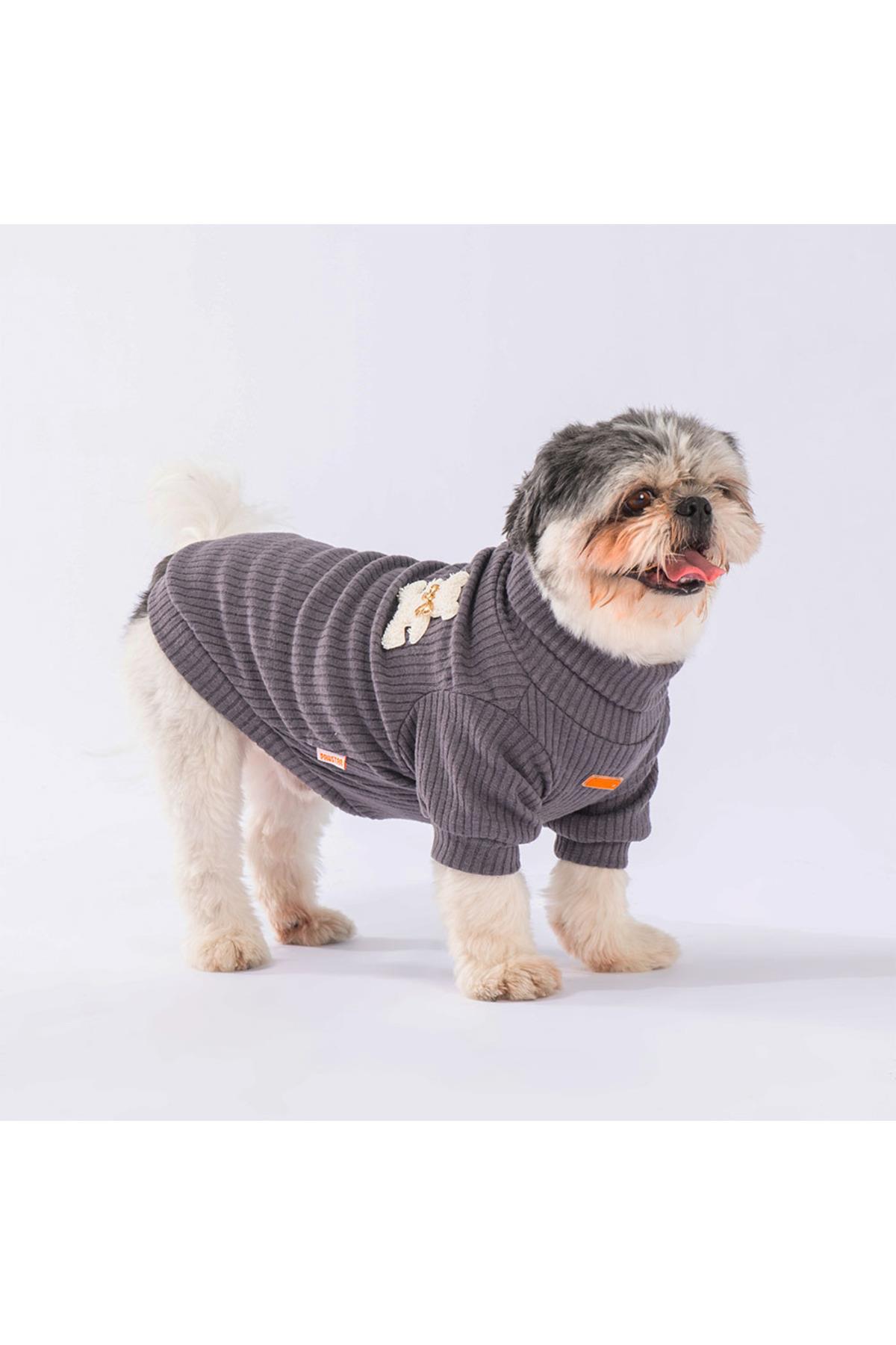 Pawstar Antrasit Turtleneck Köpek Sweati Köpek Kıyafeti Kedi Kıyafeti - XL