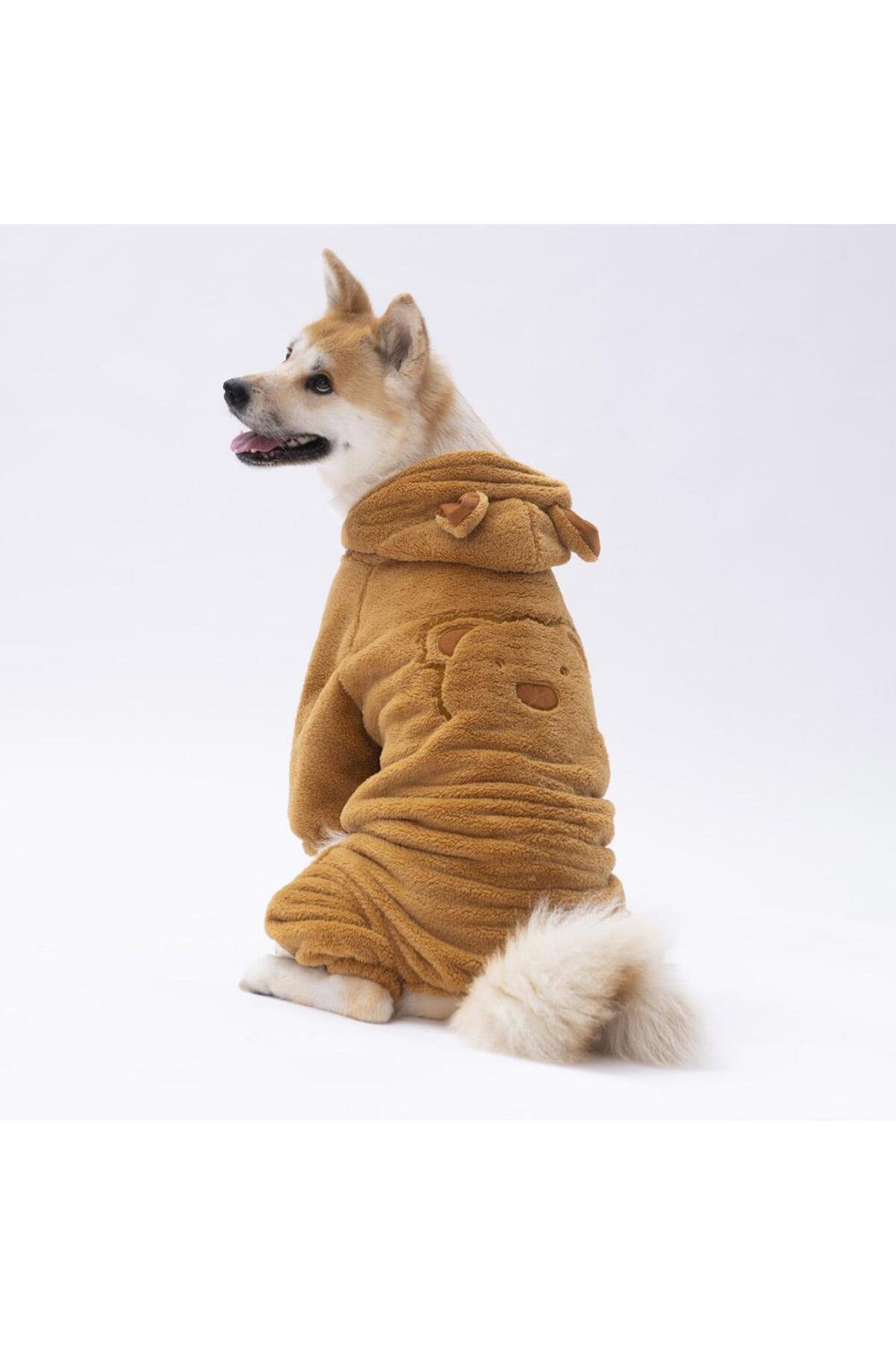 Pawstar Kahverengi Koala Orta ve Büyük Irk Peluş Tulum Köpek Tulumu Köpek Kıyafeti Kedi Kıyafeti 7Xl