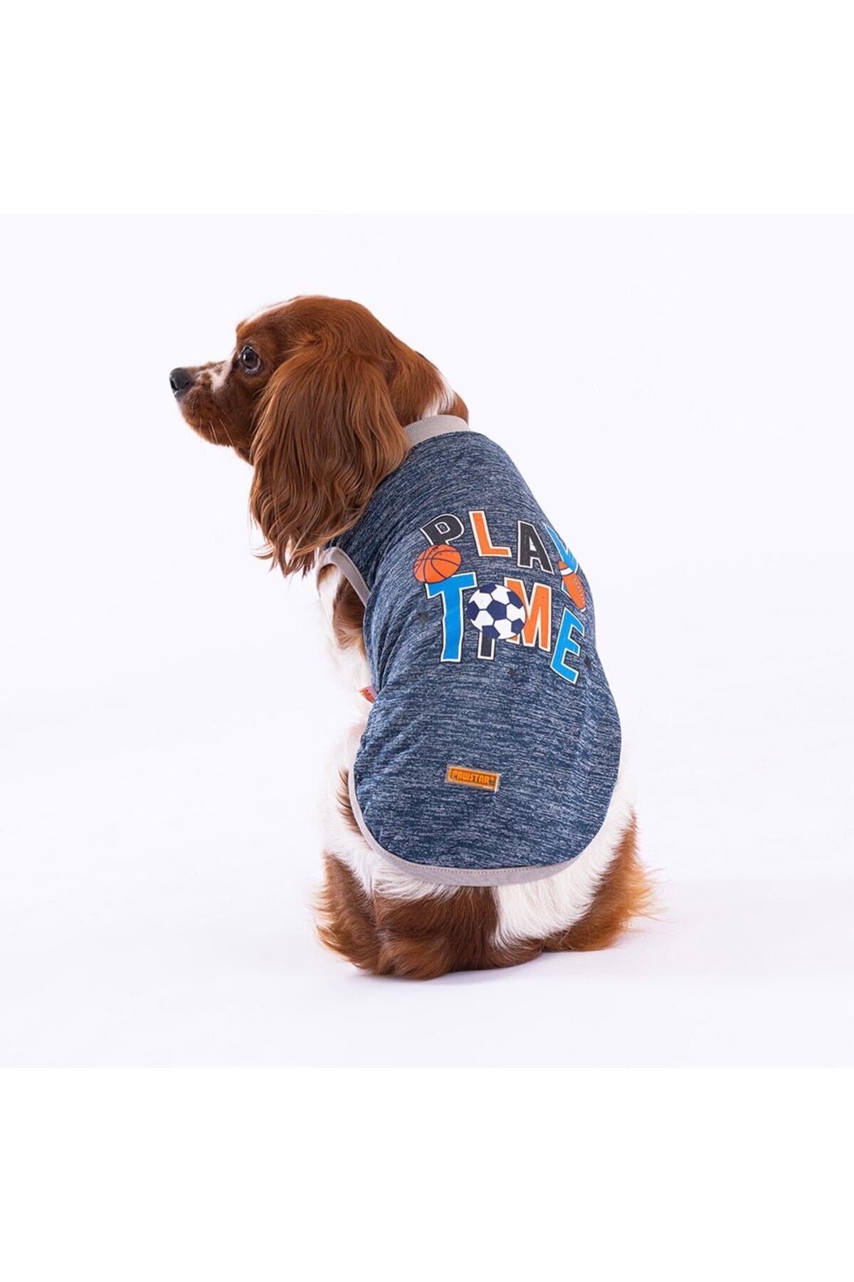 Pawstar Lacivert Sporty Kedi Köpek Tişörtü - Kedi Köpek Kıyafeti S