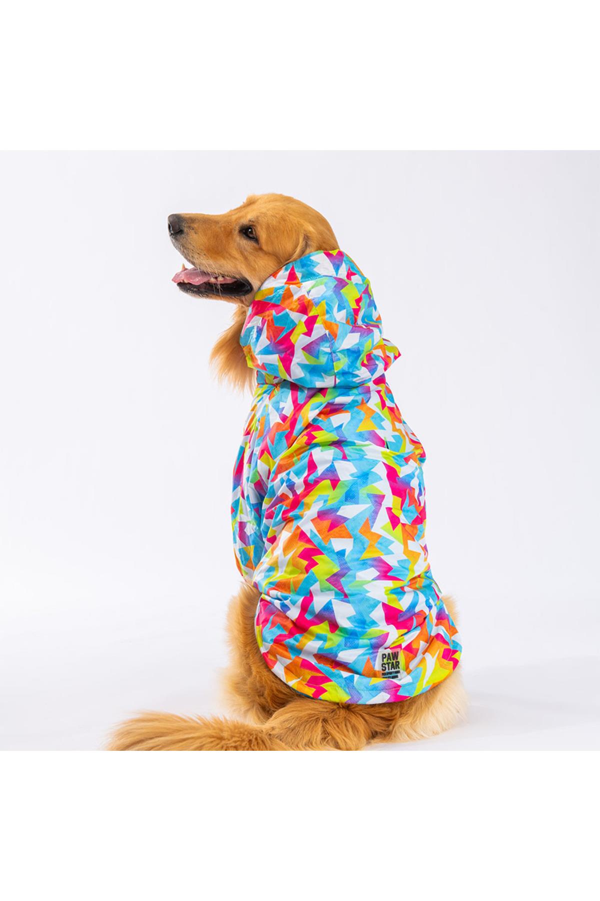 Pawstar Mosaic Polarlı Orta ve Büyük Irk Köpek Montu Köpek Yağmurluk Köpek Elbisesi Köpek Kıyafeti 3XL