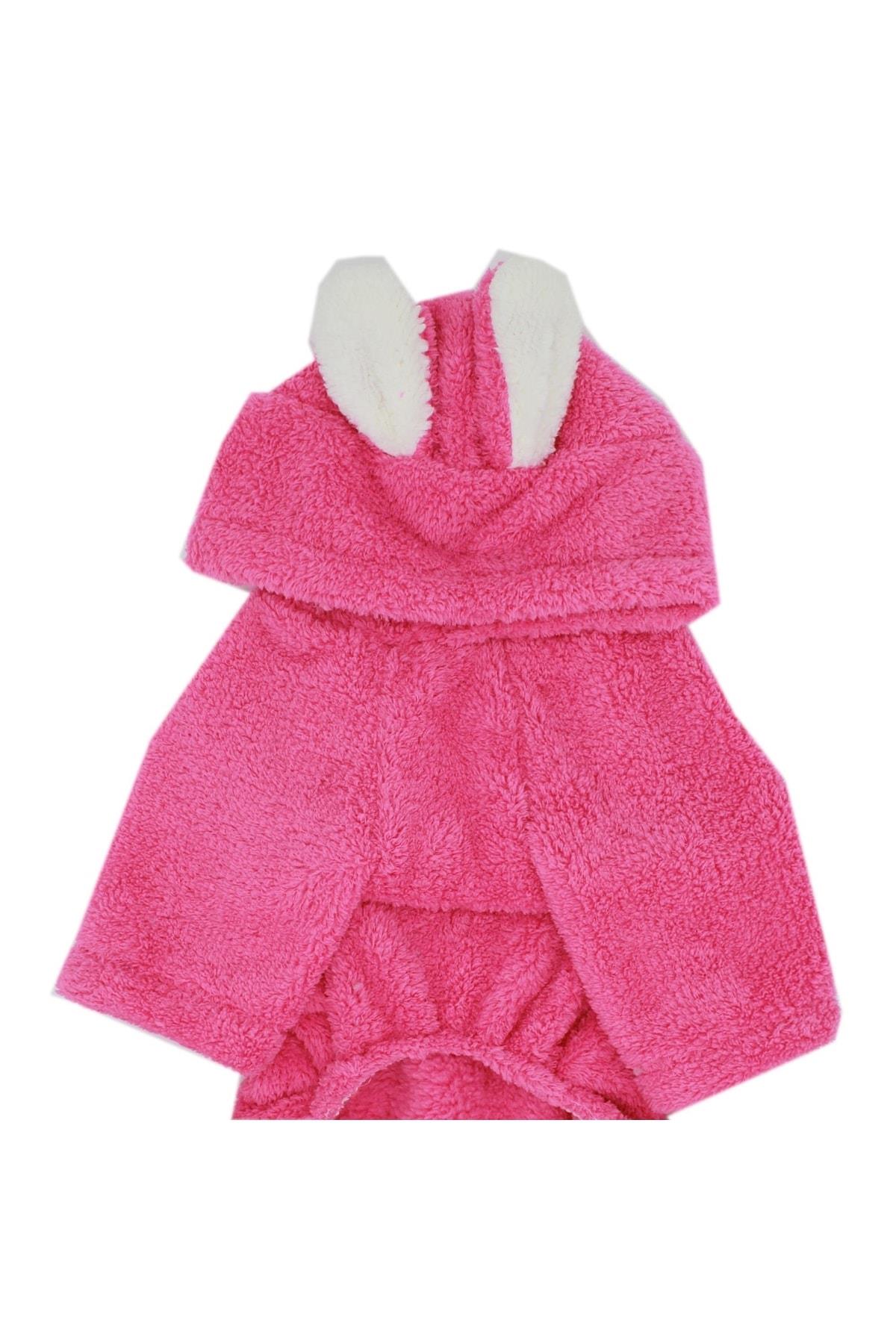 Pembe Tapeti Kedi Köpek Tulum Kedi Köpek Kıyafeti - XL