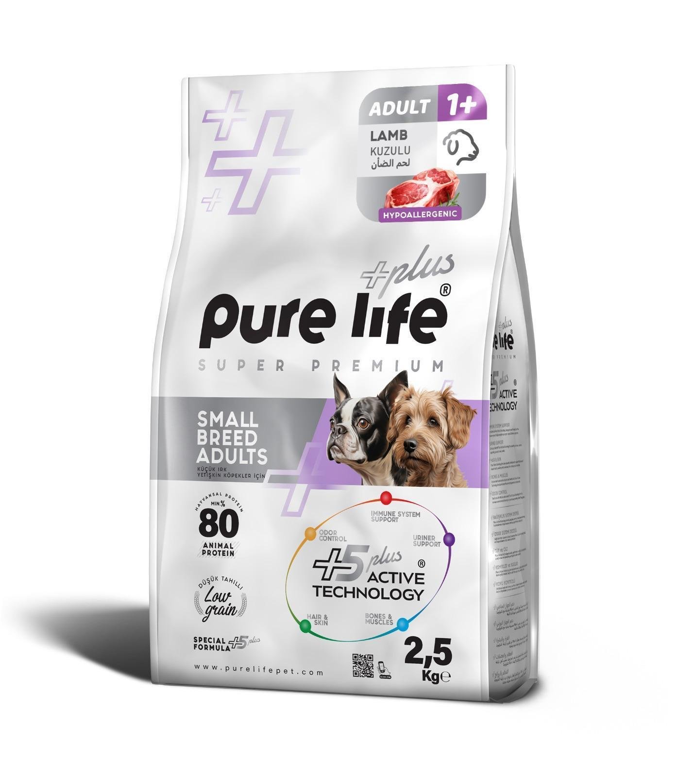 PureLife Plus Kuzulu Küçük Irk Yetişkin Köpek Maması 2.5 Kg
