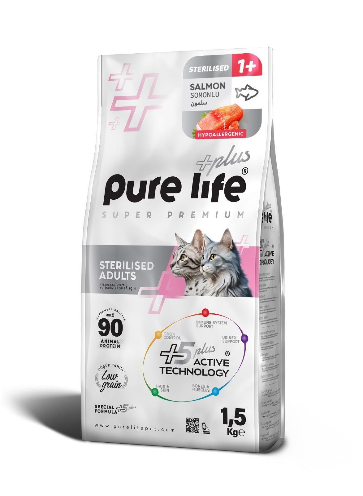PureLife Plus Somonlu Kısırlaştırılmış Yetişkin Kedi Maması 1.5 Kg