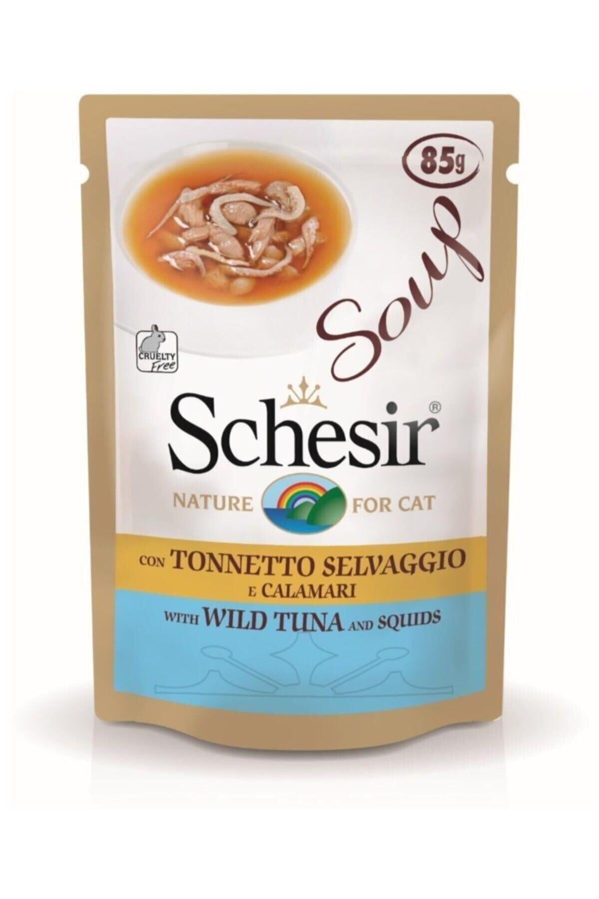 Schesir Ton Balıklı Kalamarlı Tamamlayıcı Kedi Konservesi 85 gr