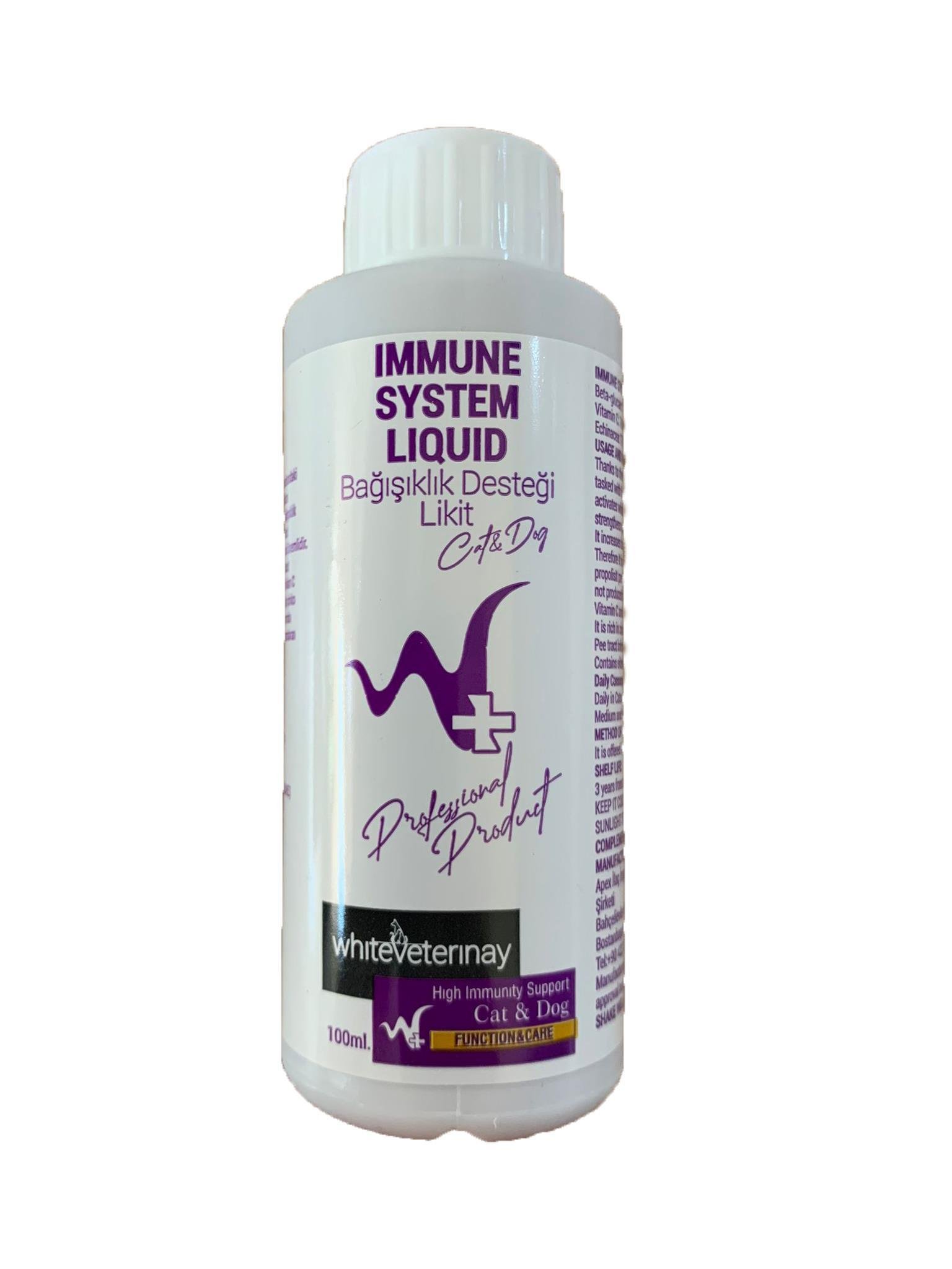WhiteVeterinay Immune System Liquid Cat&Dog 100 ML ( Kedi ve Köpekler için Bağışıklık Desteği )