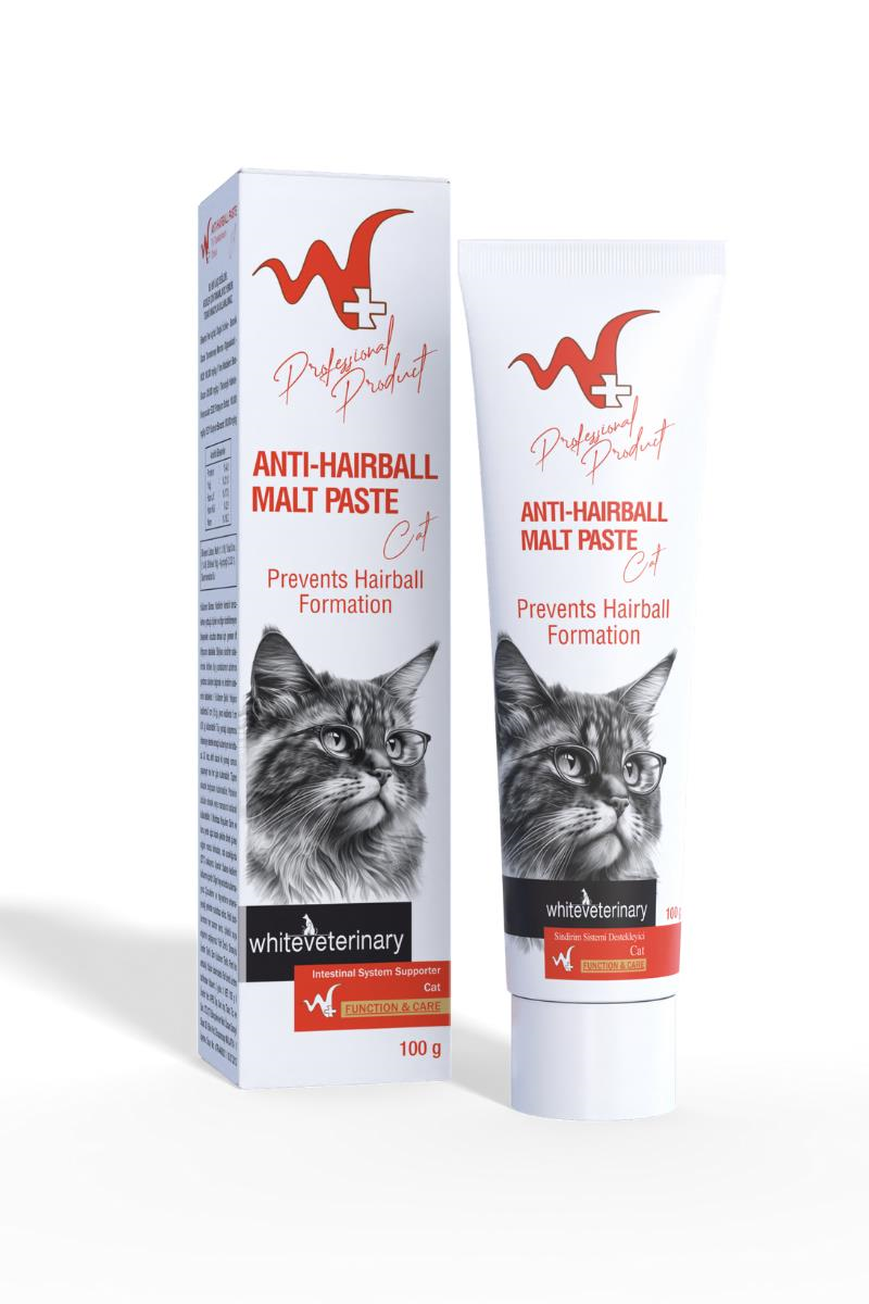 WhiteVeterinay Malt Paste 100 Gr ( Kediler için Tüy Yumağı Önleyici Malt Macunu )