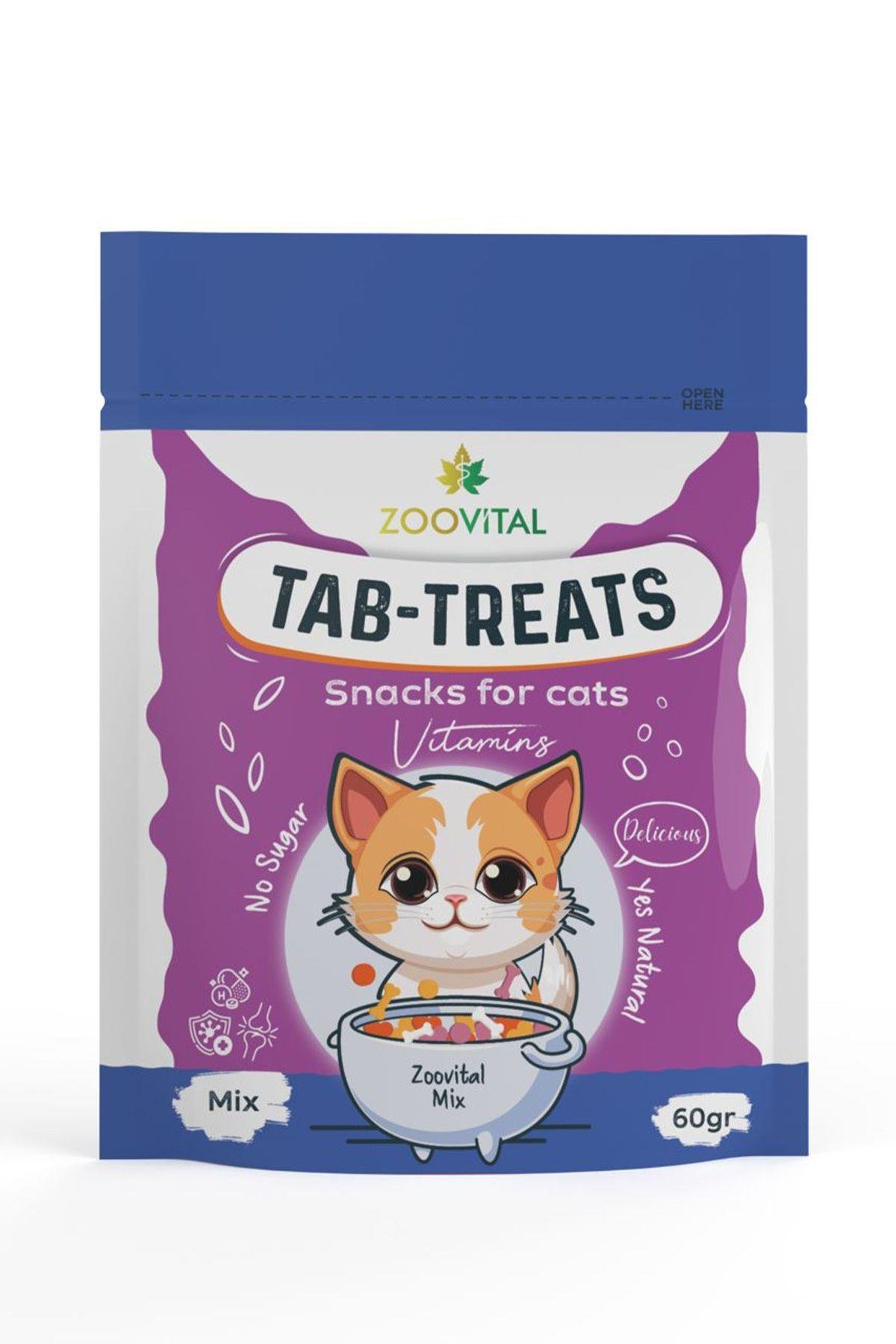 Zoovital Mix (Deri Tüy Sağlığı, İmmun Sistem Güçlendirici, Multivitamin) Kedi Ödül Tableti