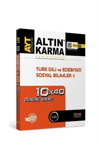 Altın Karma AYT Türk Dili ve Edebiyatı Sosyal Bilimler 1 10x40 Deneme Sınavı