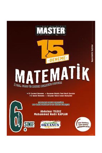 Okyanus Yayınları 6.Sınıf Master 15 Matematik Denemesi