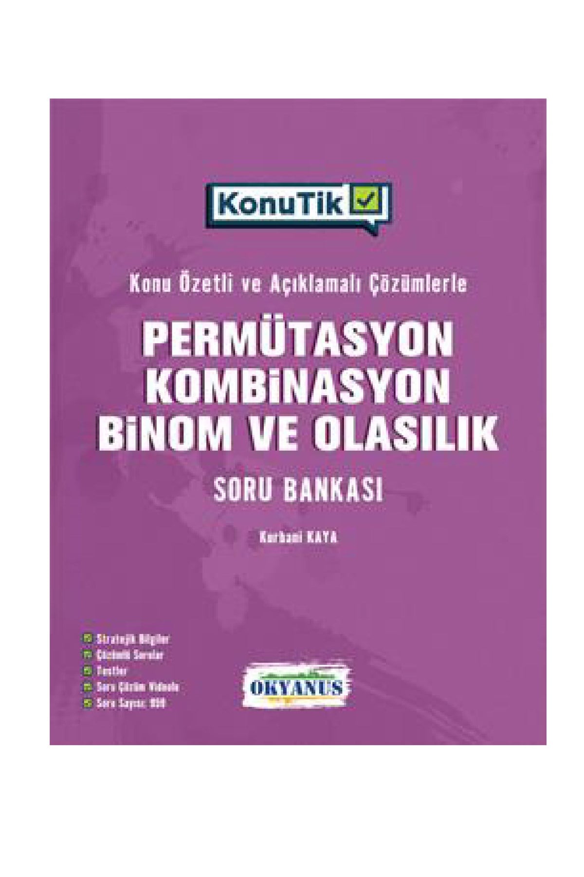 Okyanus Yayınları Konutik Permütasyon, Kombinasyon, Binom ve Olasılık Soru Bankası