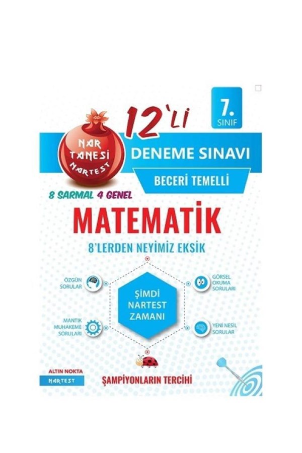 Nartest Yayınları 7.Sınıf Mavi Matematik 12 Deneme Sınavı